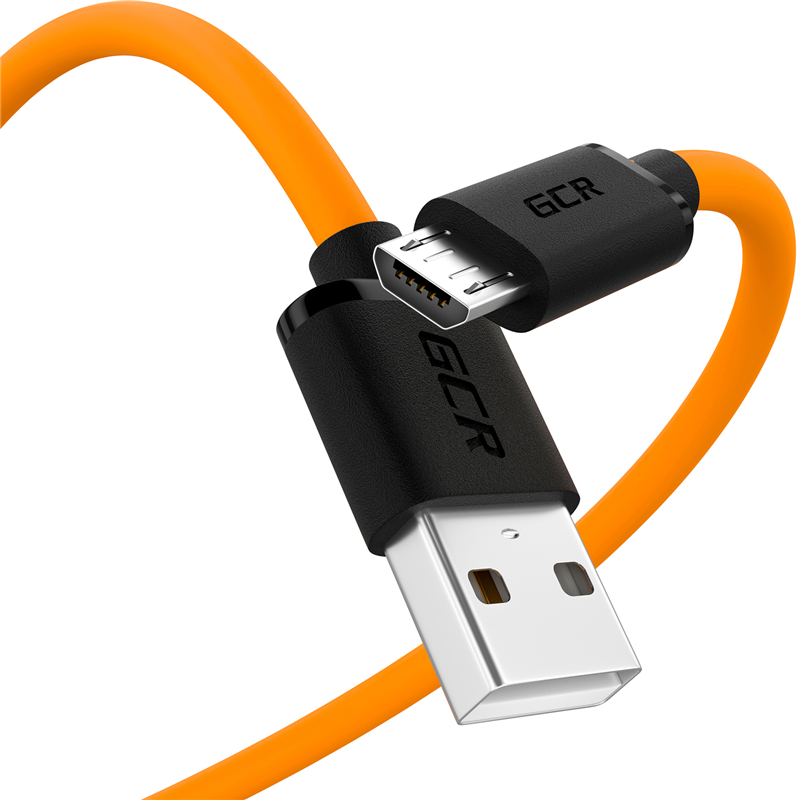 

Кабель USB 2.0(Am)-Micro USB 2.0(Bm), быстрая зарядка, 5А, 30 см, черный/оранжевый, Greenconnect GCR-53280 (GCR-53280), GCR-53280
