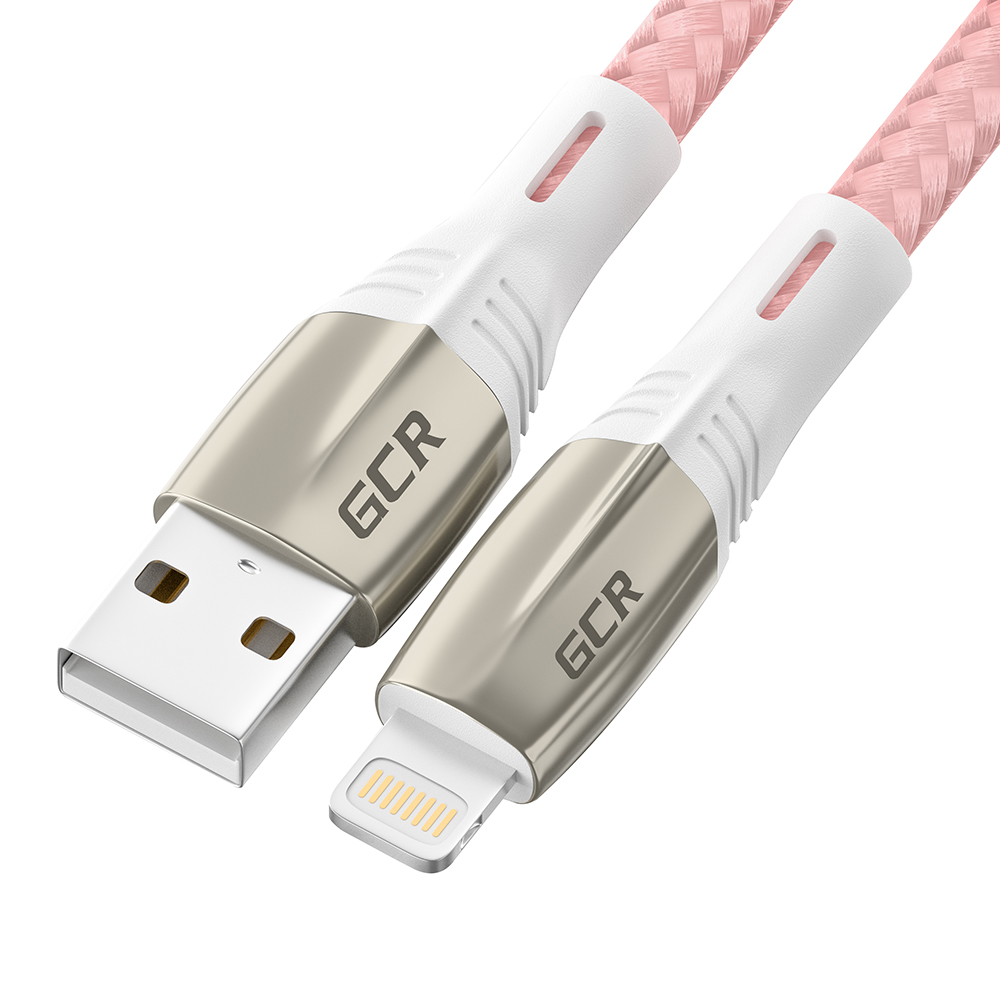 

Кабель USB 2.0(Am)-Lightning 8-pin(m), MFi, быстрая зарядка, 2.4А, 1 м, розовый, Greenconnect GCR-52008 (GCR-52008), GCR-52008