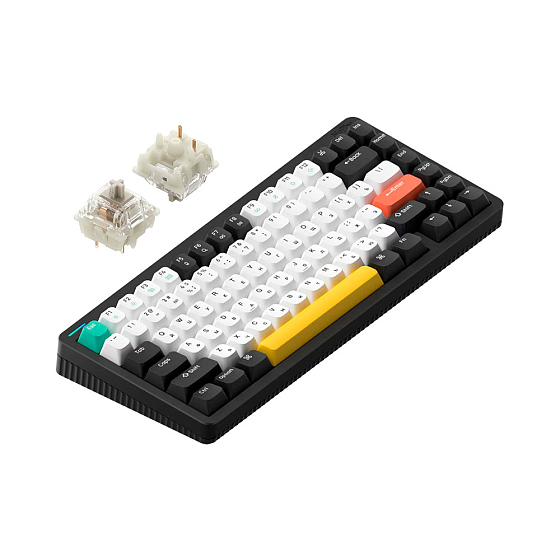 

Клавиатура беспроводная Nuphy Halo75, механическая, Gateron G Pro 2.0 Brown Switch, Bluetooth/Радиоканал, белый/черный (Halo75-RU-B-3), Halo75