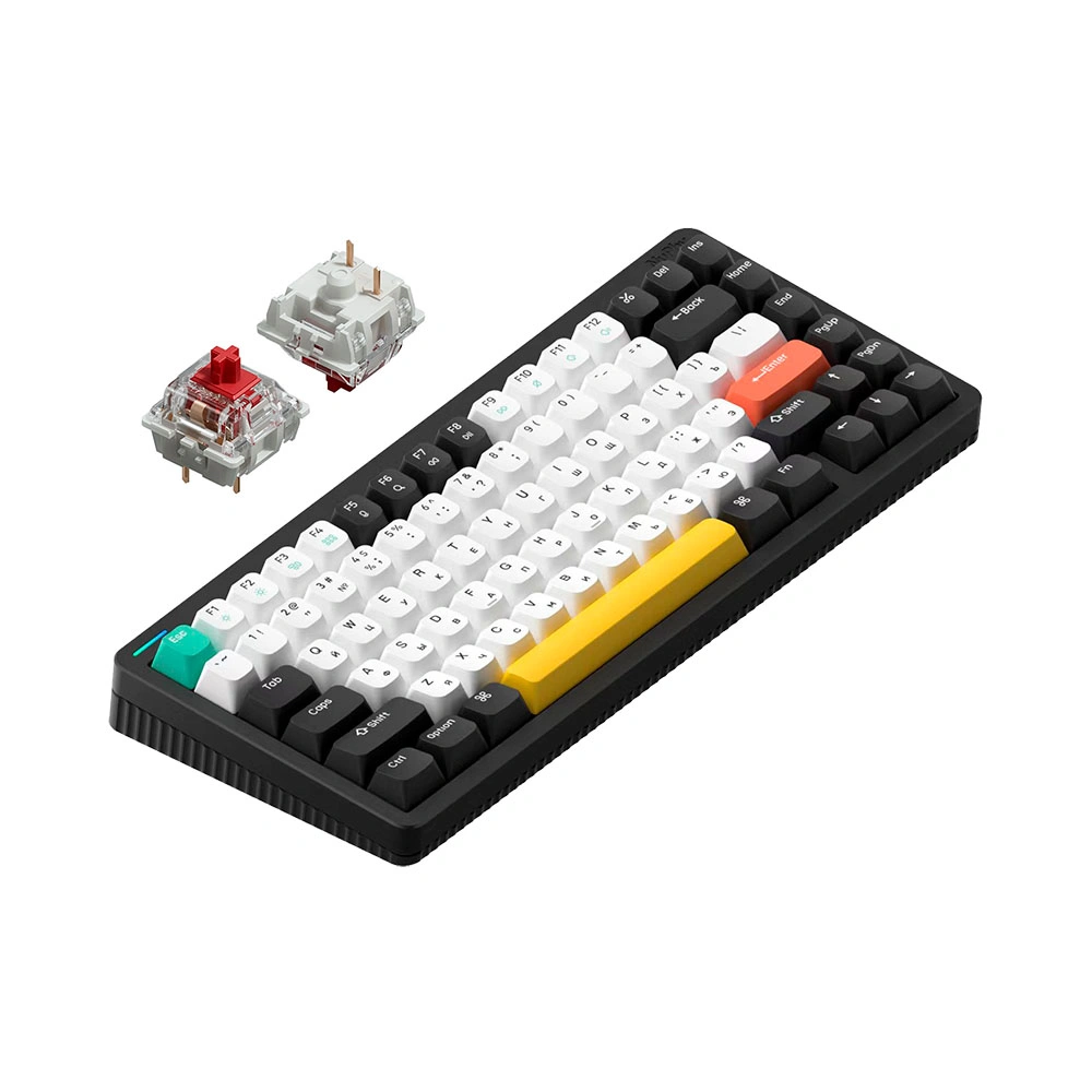 

Клавиатура беспроводная Nuphy Halo75, механическая, Gateron G Pro 2.0, Red Switch, подсветка, Bluetooth/Радиоканал, белый/черный (Halo75-RU-B-1), Halo75