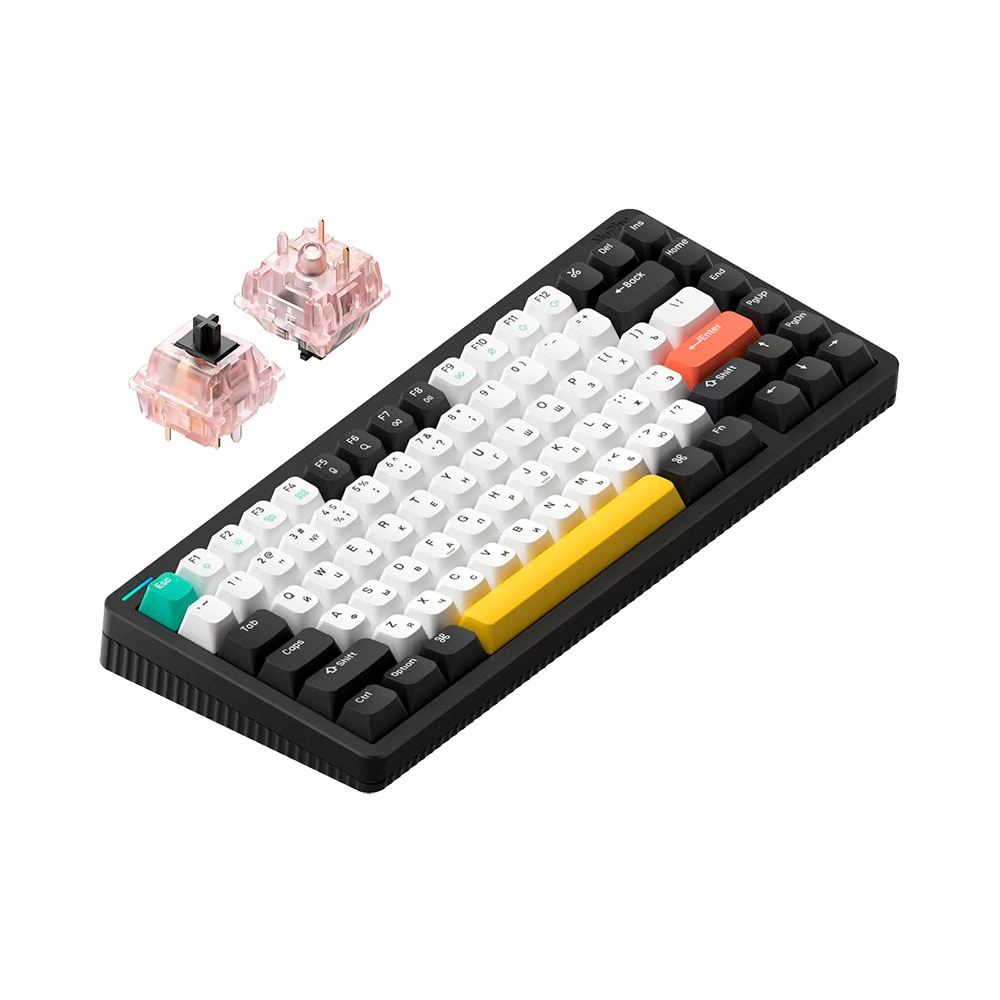

Клавиатура беспроводная Nuphy Halo75, механическая, Gateron G Pro 2.0, Rose Glacier Switch, подсветка, Bluetooth/Радиоканал, белый/черный (Halo75-RU-B-14), Halo75