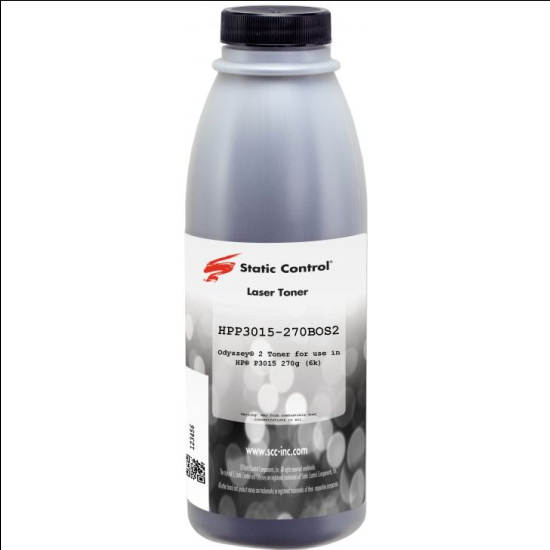 Тонер Static Control HPP3015-270BOS2, бутыль 270 г, черный, совместимый для LJP3015