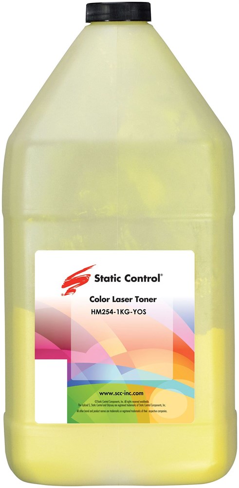 Тонер Static Control HM254-1KG-YOS, бутыль 1 кг, желтый, совместимый для M252/M254/M45 (HM254-1KG-YOS)