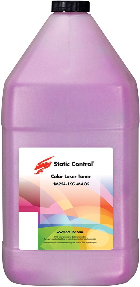 Тонер Static Control HM254-1KG-MAOS, бутыль 1 кг, пурпурный, совместимый для M252/M254/M45 (HM254-1KG-MAOS)