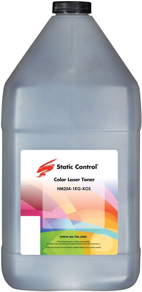 Тонер Static Control HM254-1KG-KOS, бутыль 1 кг, черный, совместимый для M252/M254/M45 (HM254-1KG-KOS)