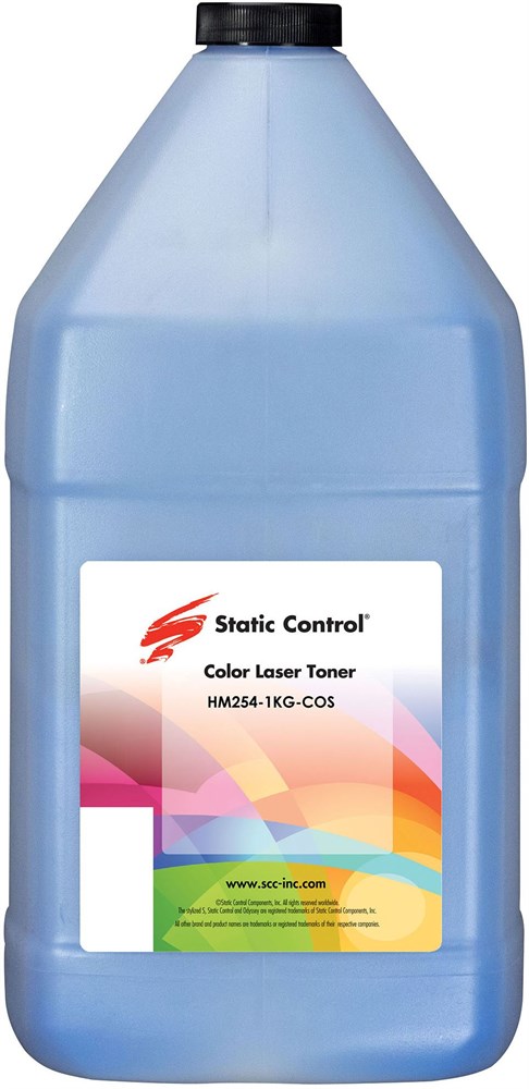 Тонер Static Control HM254-1KG-COS, бутыль 1 кг, голубой, совместимый для M252/M254/M45 (HM254-1KG-COS)