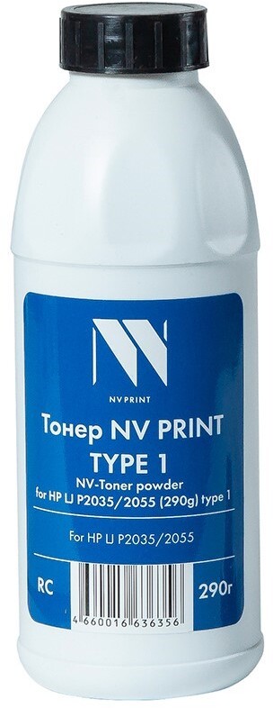 

Тонер NV Print универсальный 290 г, черный, совместимый для LJ P2035/2055 (NV-HP LJ P2035(290г)type1), универсальный