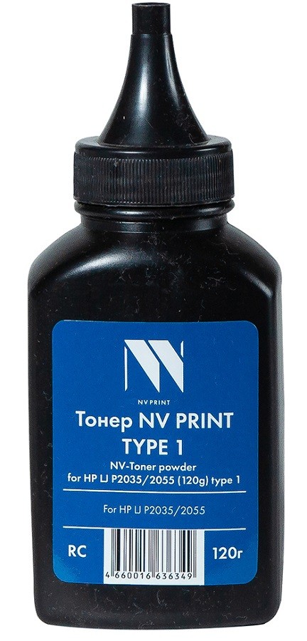 

Тонер NV Print универсальный 120 г, черный, совместимый для LaserJet P2035/2055 (NV-HP LJ P2035(120г)type1), универсальный