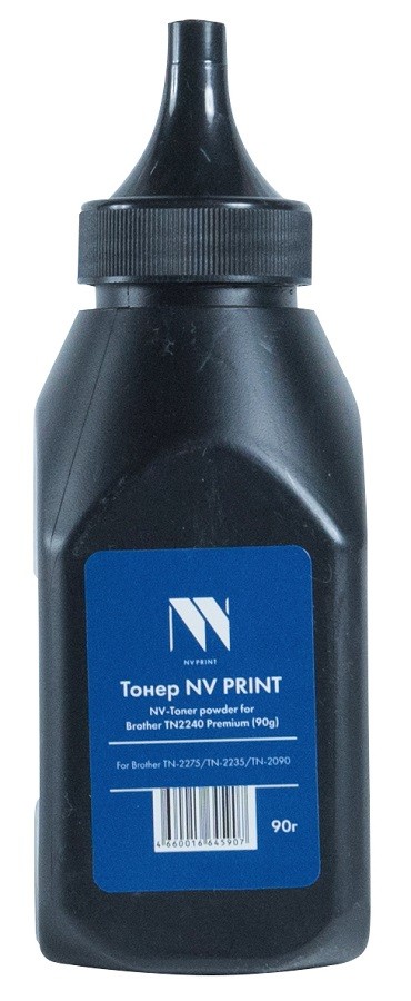 Тонер NV Print Premium Универсальный, бутыль 90 г, черный, совместимый для Brother TN2240/TN-2275/TN-2235/TN-2090 (TN-NV-TN2240-PR-90G)