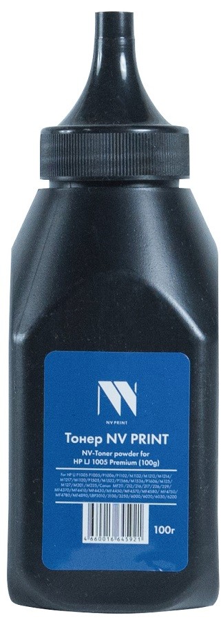 Тонер NV Print Premium универсальный, бутыль 100 г, черный