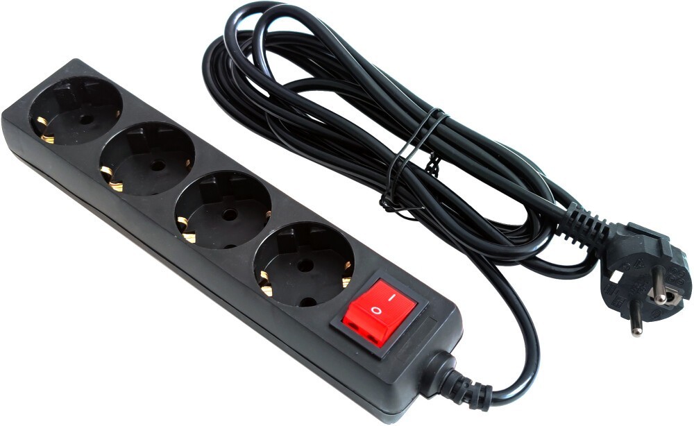 Сетевой фильтр 5bites SP4B-250, 4-розетки, 5 м, черный