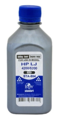 

Тонер B&W STA-554, бутыль 600 г, черный, совместимый для LJ 4200/5200, Standart, STA-554