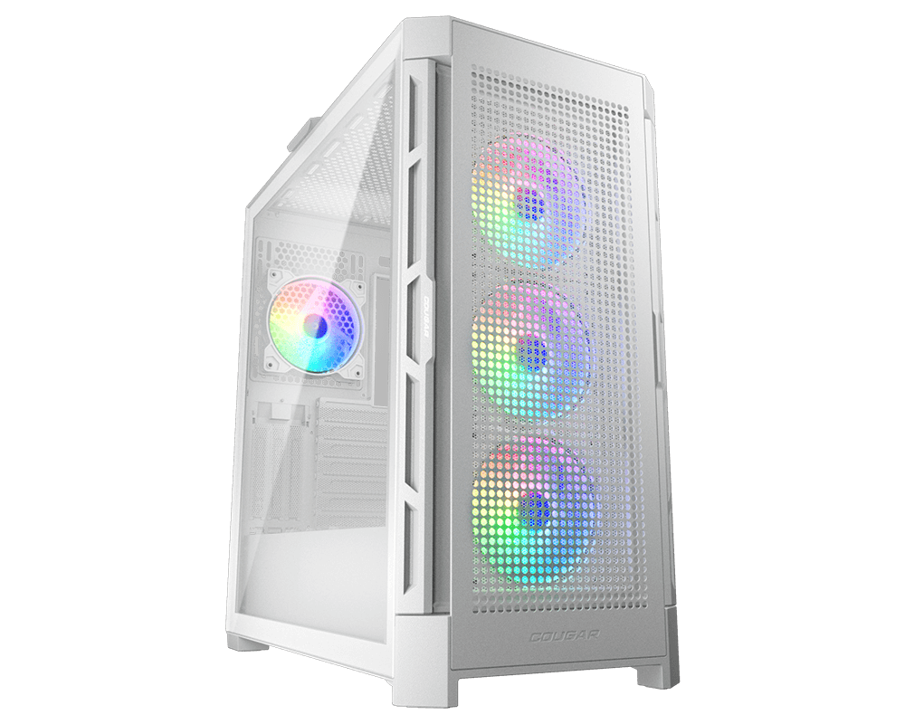 

Корпус COUGAR Airface Pro RGB, EATX, Midi-Tower, 2xUSB 3.0, USB Type-C, RGB подсветка, белый, без БП (CGR-5AD1W-AIR-RGB), Airface Pro RGB