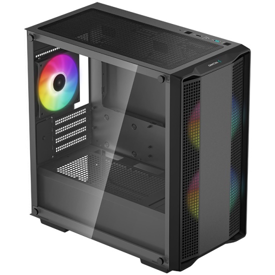 Корпус Deepcool CC360 ARGB, mATX, Midi-Tower, RGB подсветка, черный, без БП (CC360 ARGB)