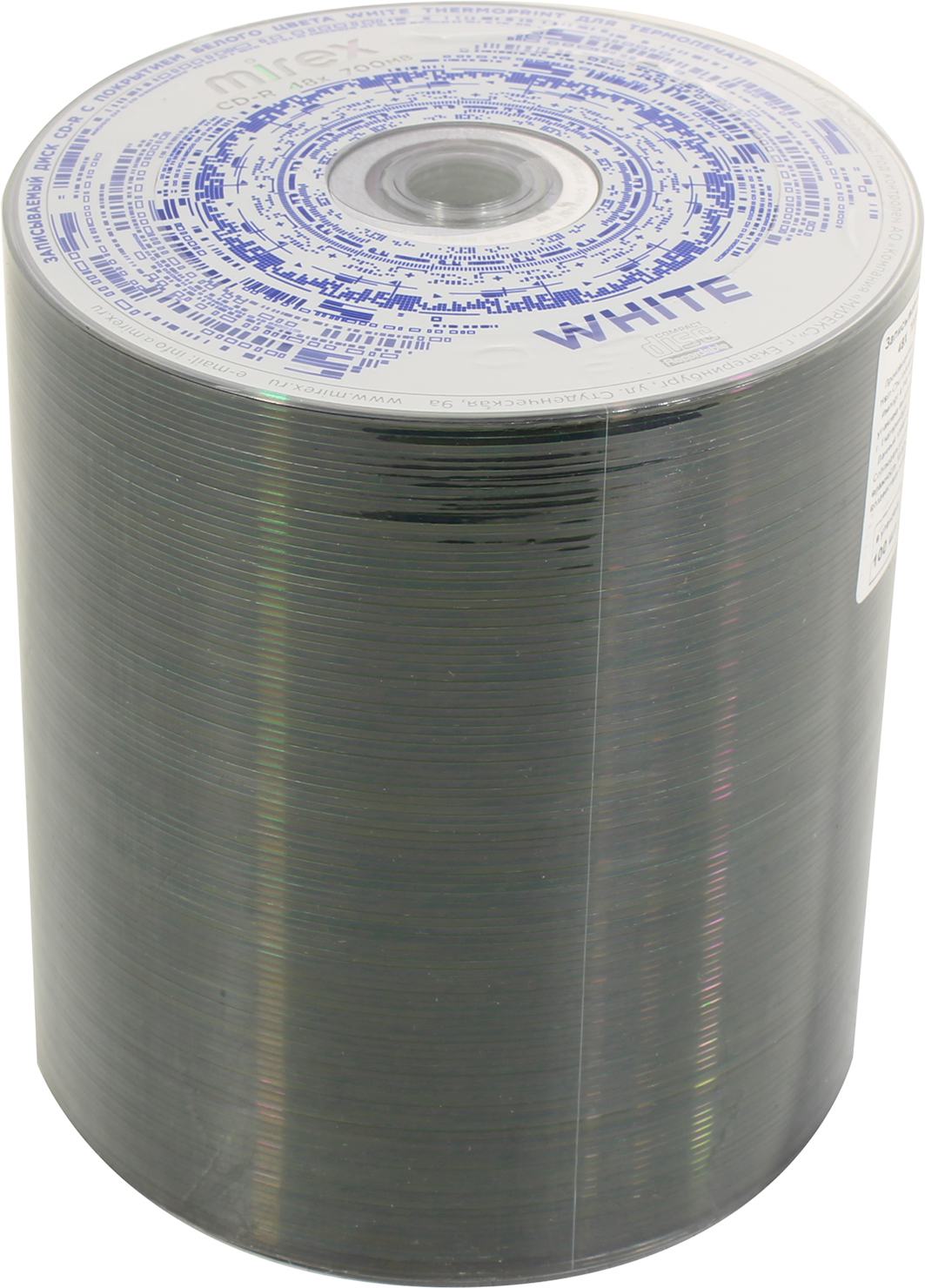 

Диск Mirex CD-R, 700Mb, 48x, термопленка, 100 шт, Printable (200895)