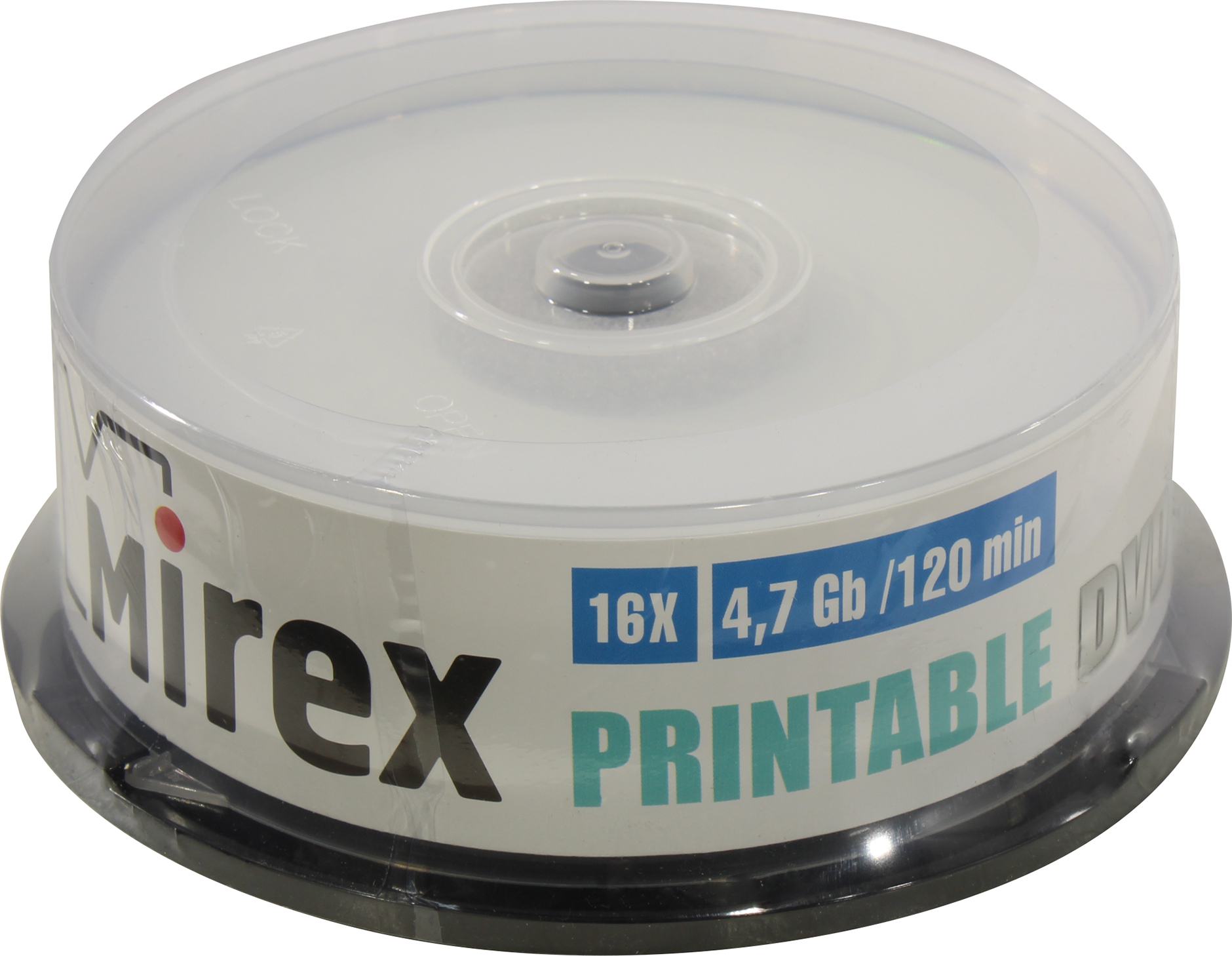 

Диск Mirex DVD+R, 4.7Gb, 16x, на шпинделе, 25 шт, Printable (203421)