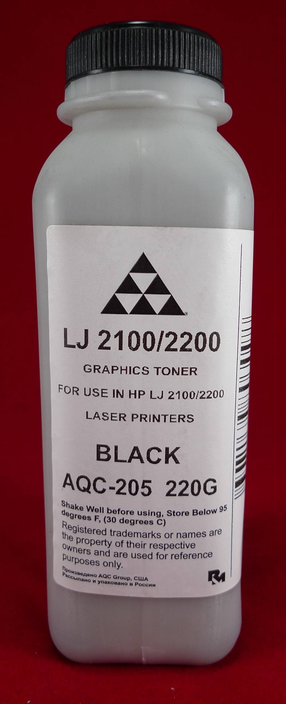 Тонер AQC AQC-205 бутыль 220 г черный совместимый для LJ 2100 285₽
