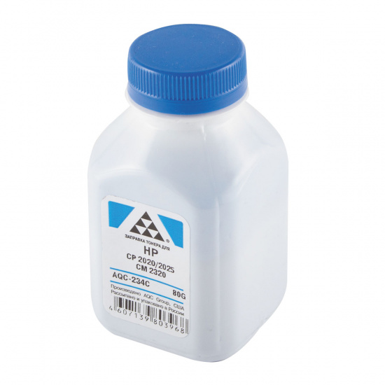 Тонер AQC AQC-234C, бутыль 80 г, голубой, совместимый для CP 2020/2025/CM2320/M351/M375/M451/M475