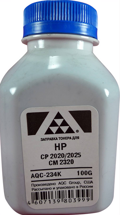 

Тонер AQC AQC-234K, бутыль 100 г, черный, совместимый для CP 2020/2025/CM2320/M351/M375/M451/M475, AQC-234K