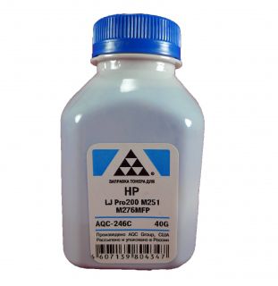 Тонер AQC AQC-246C, бутыль 40 г, голубой, совместимый для CLJ M251/M276MFP