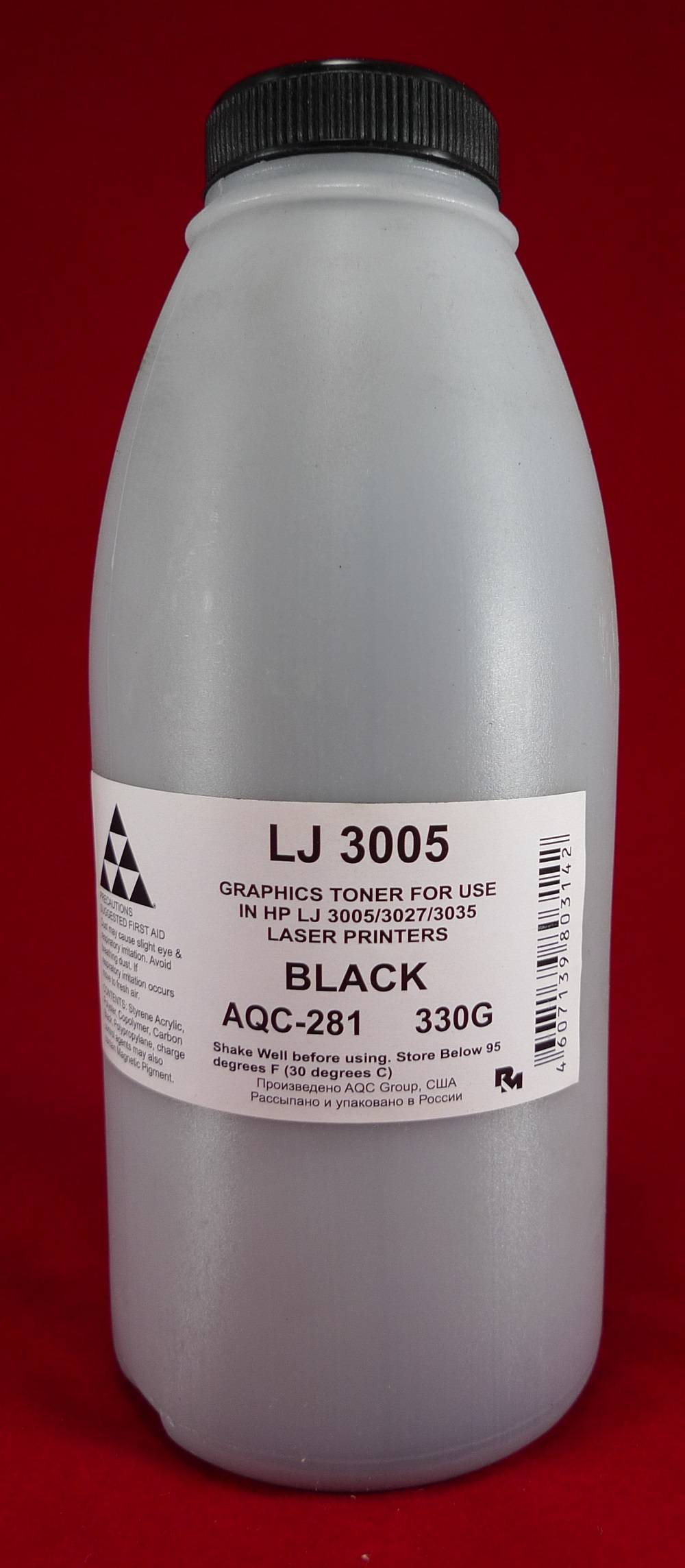 Тонер AQC AQC-281, бутыль 330 г, черный, совместимый для LJ 3005/3027/3035