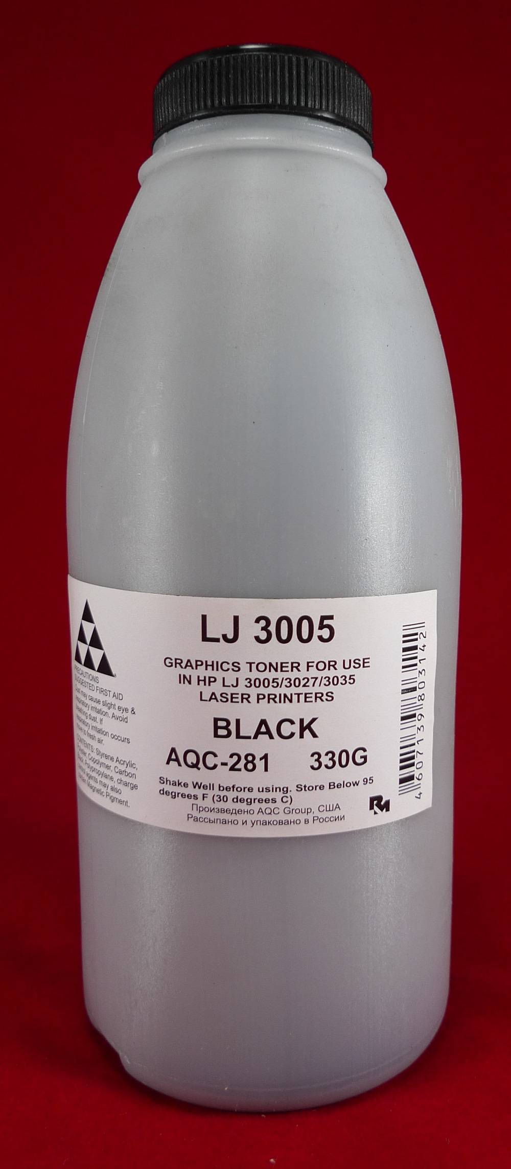 

Тонер AQC AQC-281, бутыль 330 г, черный, совместимый для LJ 3005/3027/3035, AQC-281