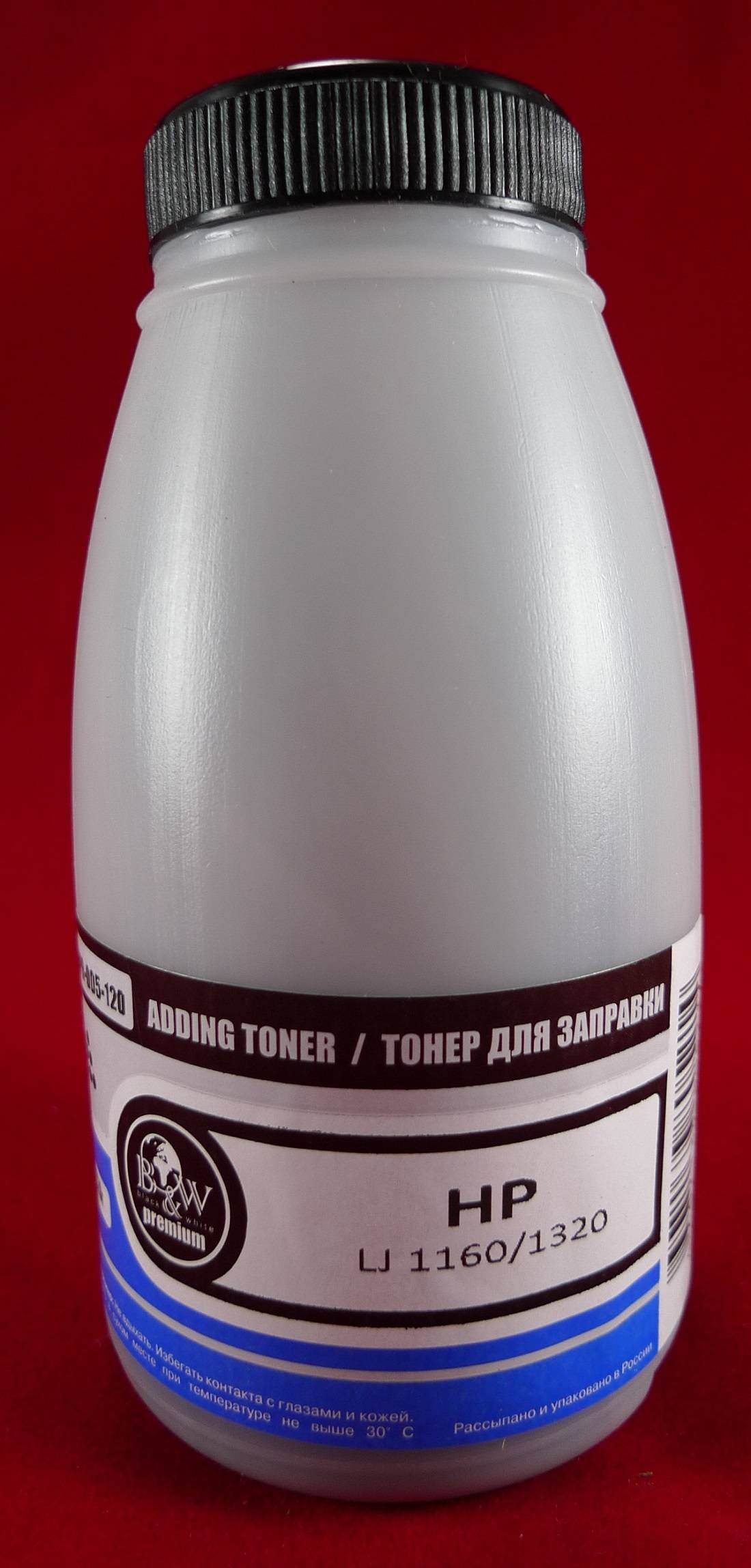 Тонер B&W HPR-005-120, бутыль 120 г, черный, совместимый для LJ 1160/1320, Premium