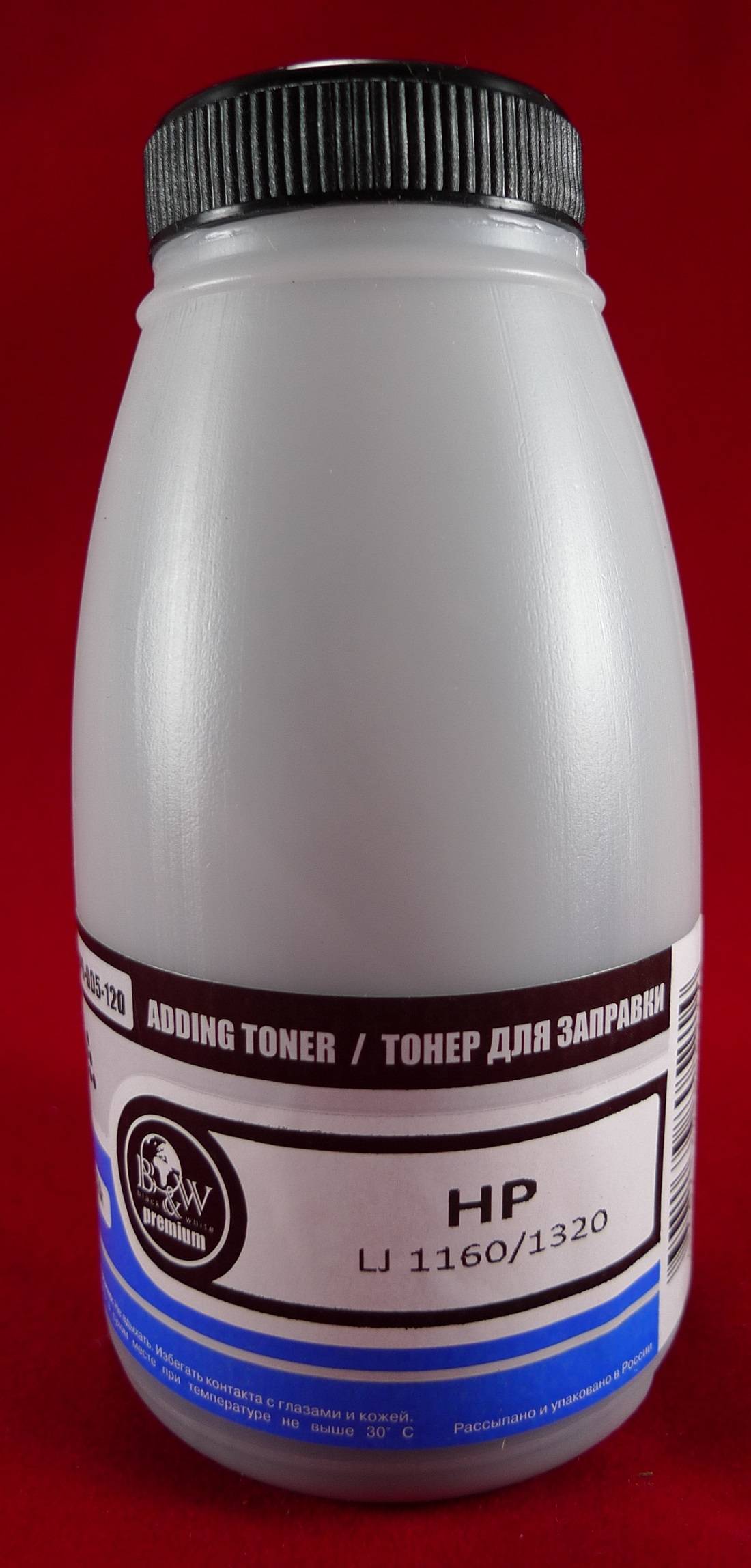 

Тонер B&W HPR-005-120, бутыль 120 г, черный, совместимый для LJ 1160/1320, Premium, HPR-005-120