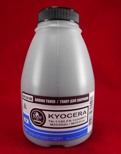 Тонер B&W KPR-203-190, бутыль 190 г, черный, совместимый для Kyocera FS-1030MFP/1130MFP, M2030dn/M2530dn, Premium
