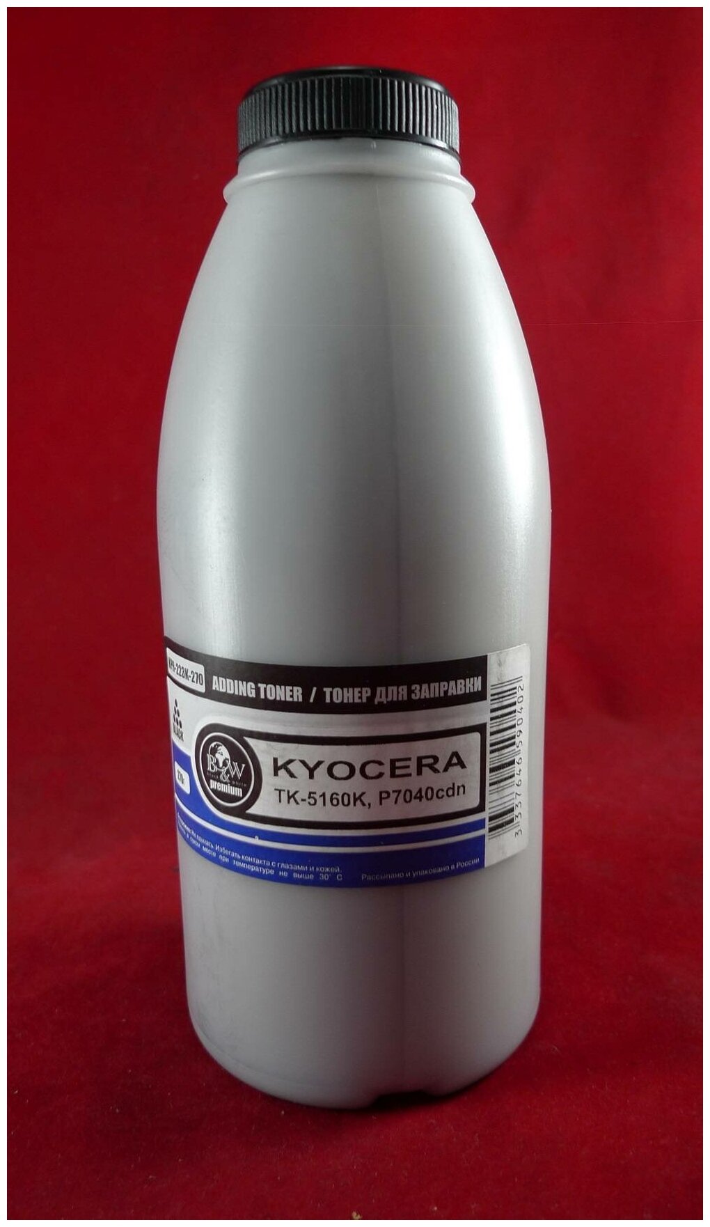 Тонер B&W KPR-203-300, бутыль 300 г, черный, совместимый для Kyocera P3045dn, Premium