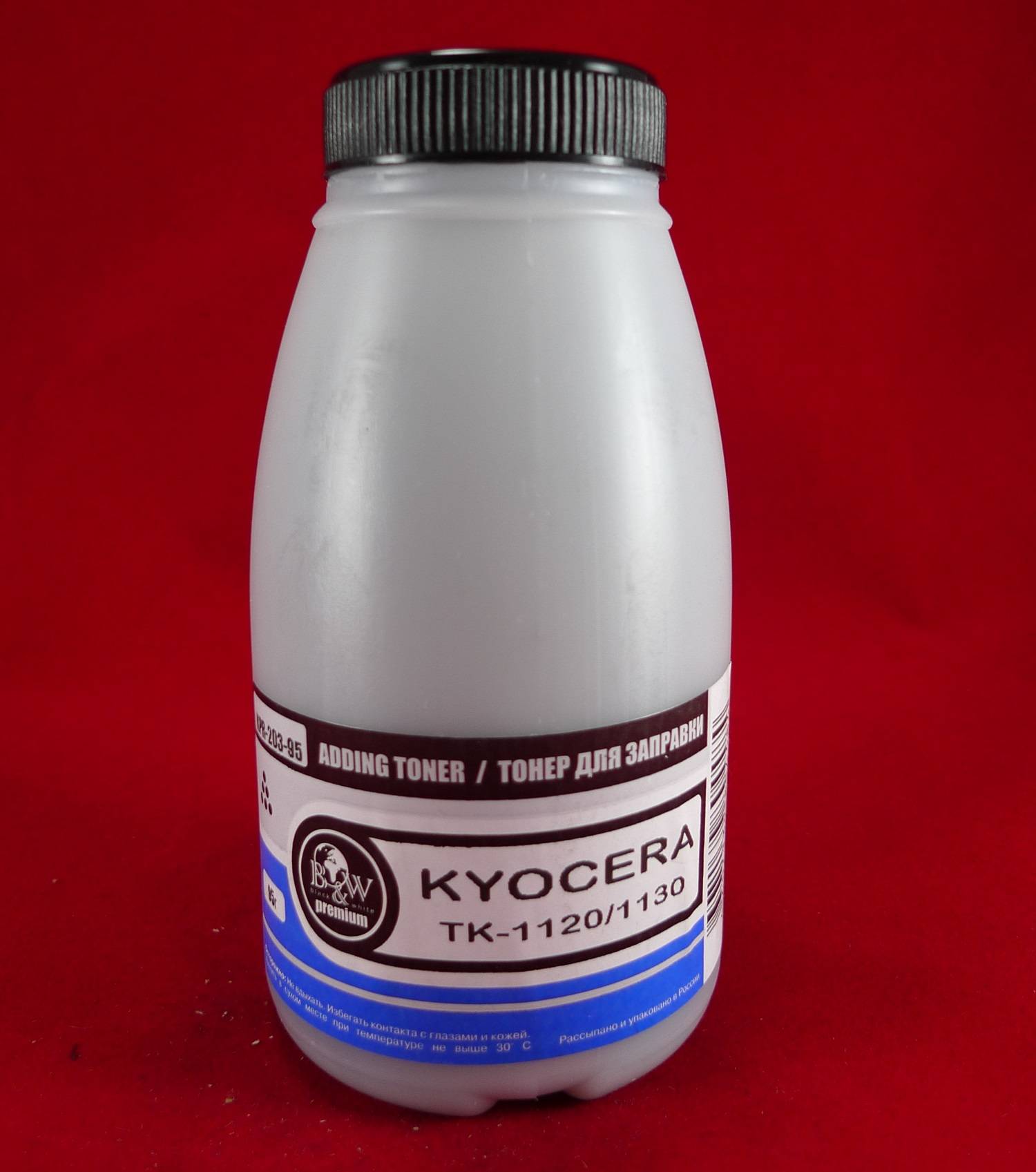 Тонер B&W KPR-203-95, бутыль 95 г, черный, совместимый для Kyocera FS-1060DN/1025MFP/1125MFP, Premium