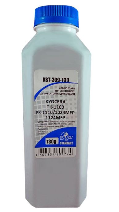 

Тонер B&W KST-209-130, бутыль 130 г, черный, совместимый для Kyocera P2335/P2235/M2235dn/M2735dn/M2835dw/M2135dn/M2635dn/M2735dw/FS-1110/FS-1024MFP/FS-1124MFP, Standart, KST-209-130