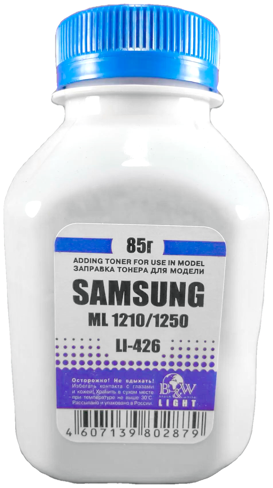 

Тонер B&W Light LI-426, бутыль 85 г, черный, совместимый для Samsung ML-1210/1520/1610/40/60/1710/2010/216x/SCX-4x00/3x00, LI-426