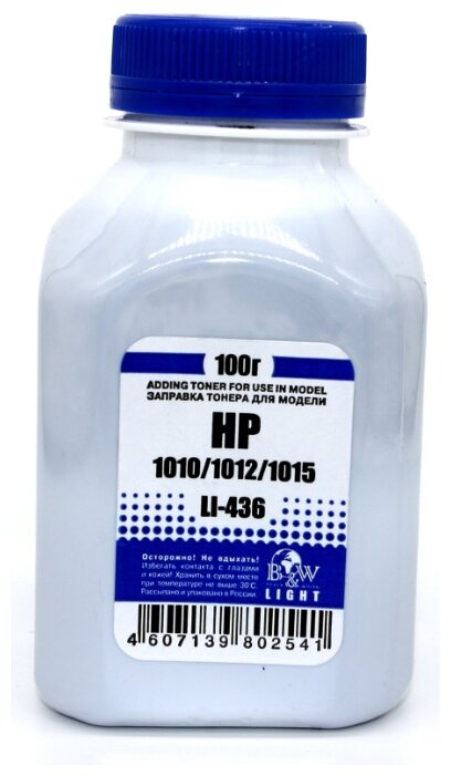 

Тонер B&W Light LI-436, бутыль 100 г, черный, совместимый для LJ 1010/1012/1015/1018/1020, LI-436