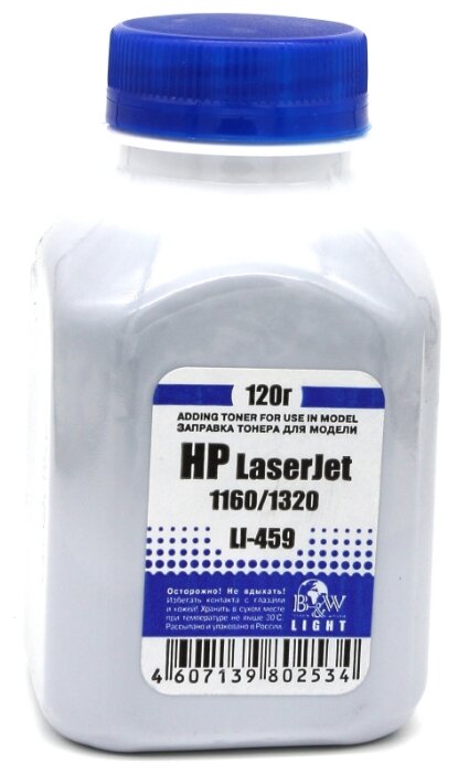 

Тонер B&W Light LI-459, бутыль 120 г, черный, совместимый для LJ 1160/1320, LI-459