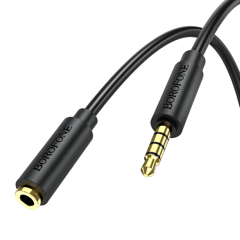 

Кабель Jack 3.5mm(M)-Jack 3.5mm(F), экранированный, 2 м, черный Borofone BL12 (6974443383140), BL12