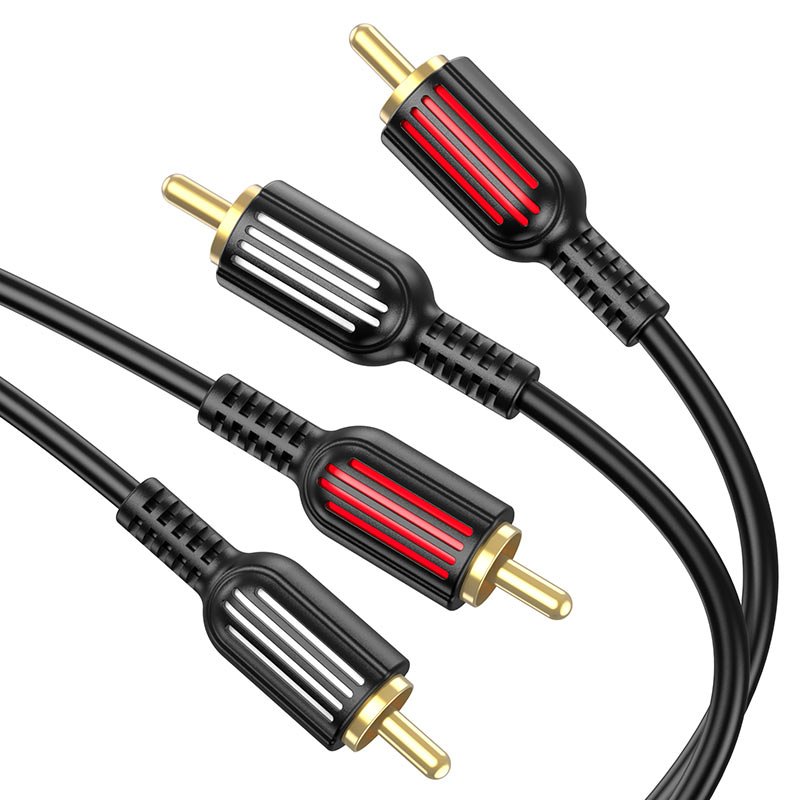 

Кабель 2xRCA(M)-2xRCA(M), экранированный, 1.5 м, черный Borofone BL13 (6974443385366), BL13