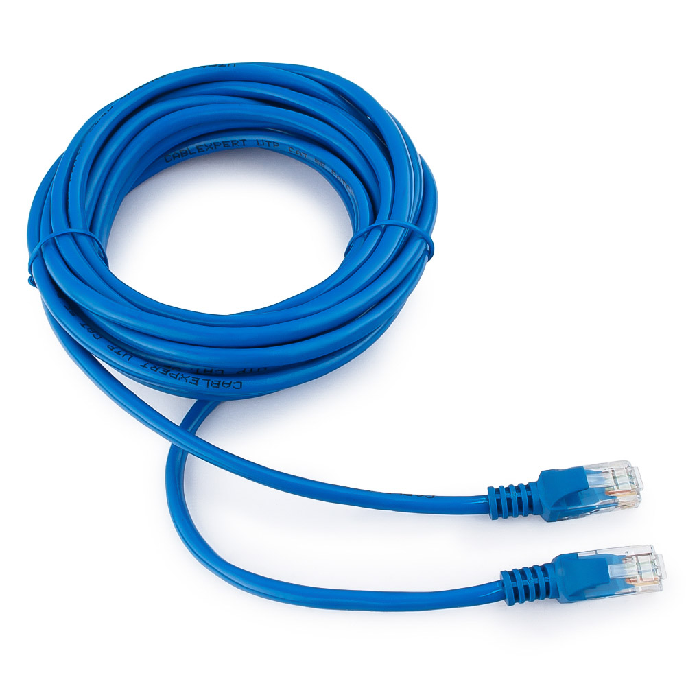 

Патч-корд UTP кат.5e, 5м, RJ45-RJ45, синий, Cablexpert (PP10-5M/B), PP10-5M/B