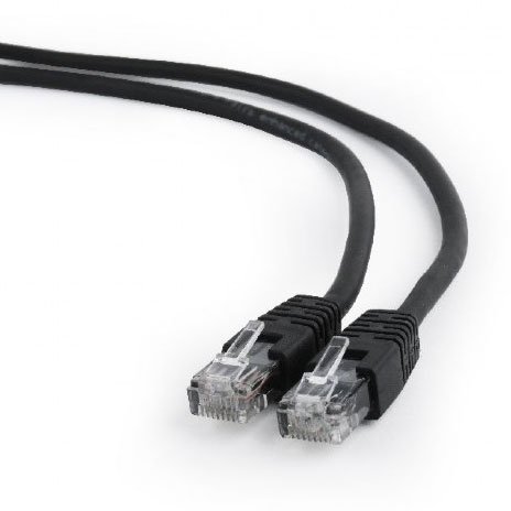 Патч-корд UTP кат.6 0.5м, RJ45-RJ45, черный, Cablexpert (PP6U-0.5M/BK)