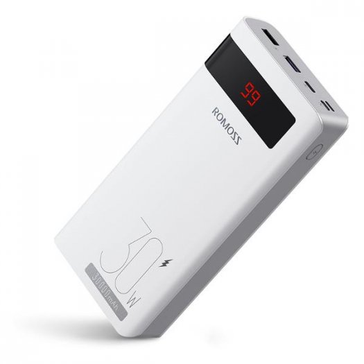

Портативный аккумулятор (Powerbank) Romoss Sense 8PS Pro, 30 А·ч, 2xUSB, 3А, Type-C, QC, белый (515666), Sense 8PS Pro