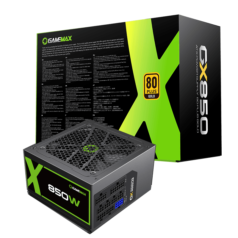 

Блок питания 850 Вт ATX GameMax GX-850 Modular, 120 мм, 80 Plus Gold, Retail, GX-850 Modular
