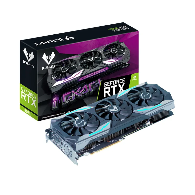 

Видеокарта Maxsun NVIDIA GeForce RTX 3060 ICRAFT OC, 12Gb DDR6, 192 бит, PCI-E, HDMI, 3DP, Retail (ICRAFT OC 12G S0), ICRAFT OC