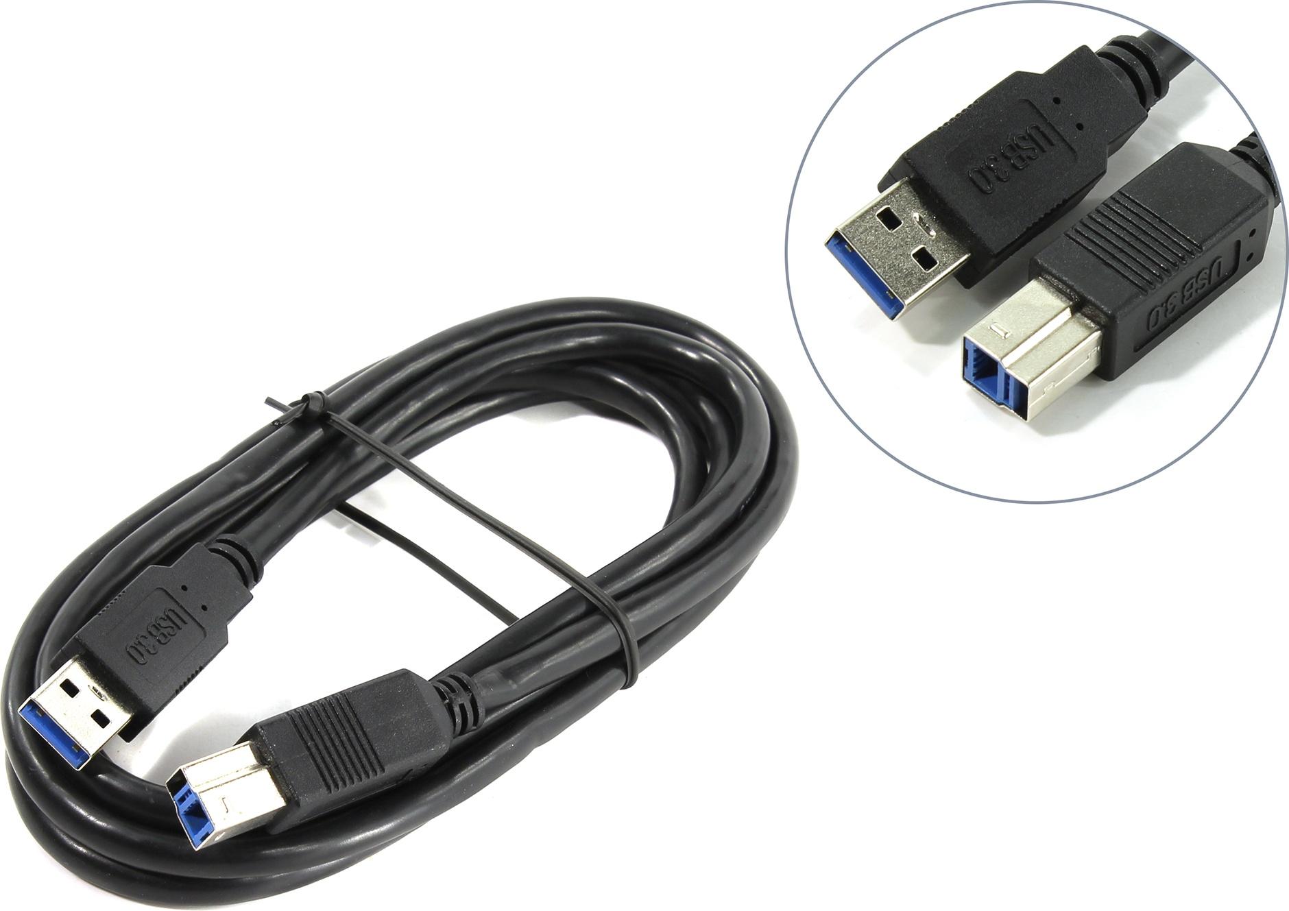 

Кабель USB 3.0(Am)-USB 3.0(Bm), 1.8 м, черный, Smartbuy K555 (K555), K555