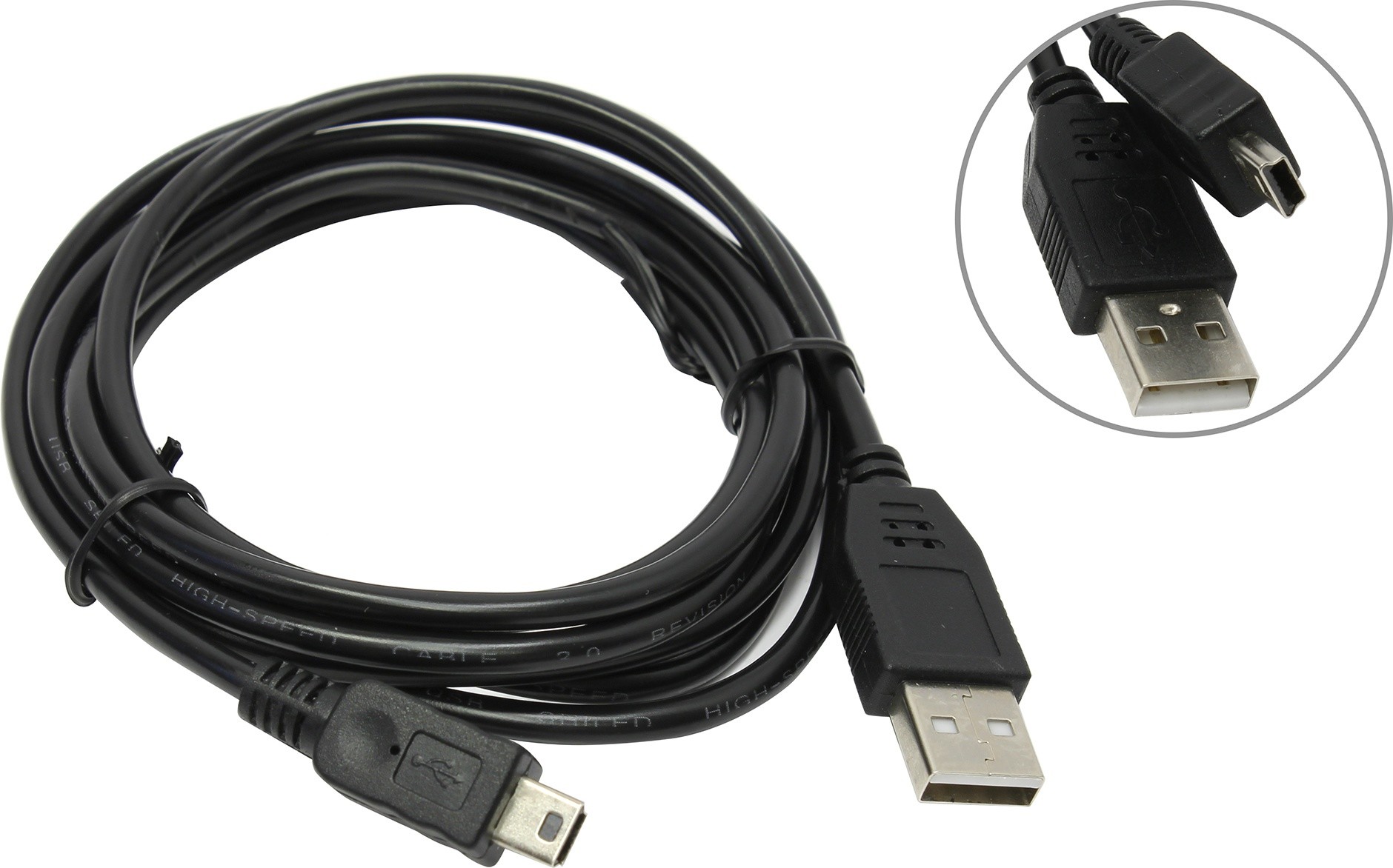 

Кабель USB 2.0(Am)-Mini USB 2.0(Bm), 1.8 м, черный, Telecom TC6911BK (TC6911BK), TC6911BK