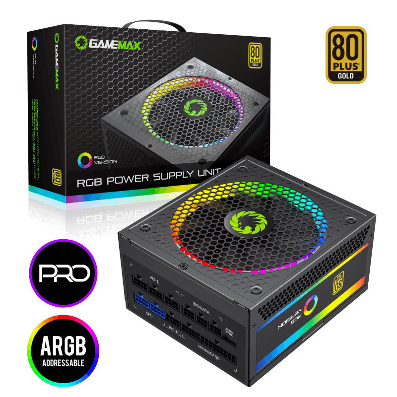 

Блок питания 850 Вт ATX GameMax RGB850 PRO, 140 мм, 80 Plus Gold, Retail, RGB850 PRO