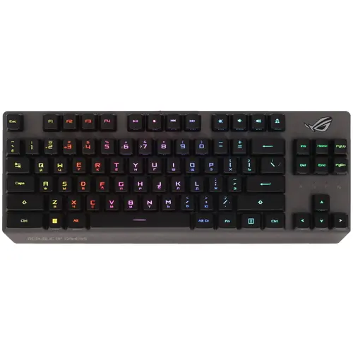 

Клавиатура проводное/беспроводное ASUS ROG Strix Scope RX TKL Wireless Deluxe , механическая, подсветка, Bluetooth/Радиоканал, черный (90MP02J0-BKRA00), ROG Strix Scope RX TKL Wireless Deluxe