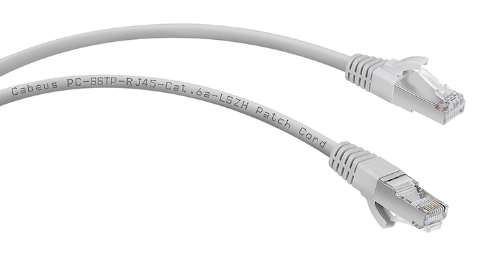 

Патч-корд SSTP кат.6a, 3 м, RJ45-RJ45, серый, CU, LSZH, экранированный, Cabeus (PC-SSTP-RJ45-Cat.6a-3m-LSZH)