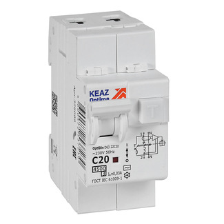 

Выключатель автоматический КЭАЗ D63-22C20-AC-У3 OptiDin двухполюсный (2P/2П) 20А C 4,5 кА (D63-22C20-AC-У3 ), D63-22C20-AC-У3