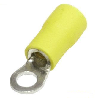 Наконечник НКИ кольцевой, 4 мм²/6 мм², под опрессовку, изолированный, желтый, 100 шт., Netko Optima (RVS 5,5-4)