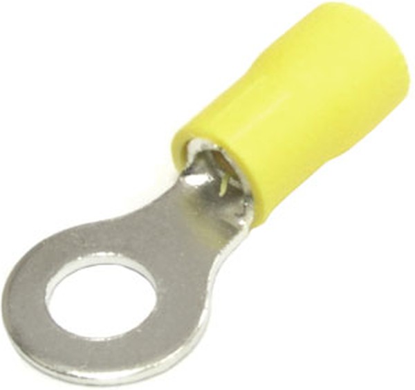Наконечник НКИ кольцевой, 4 мм²/6 мм², под опрессовку, изолированный, желтый, 100 шт., Netko Optima (RVL 5,5-6)